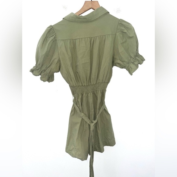 Petal & Pup Riley Waist Tie Romper in Olive Size Small - Picture 9 of 12